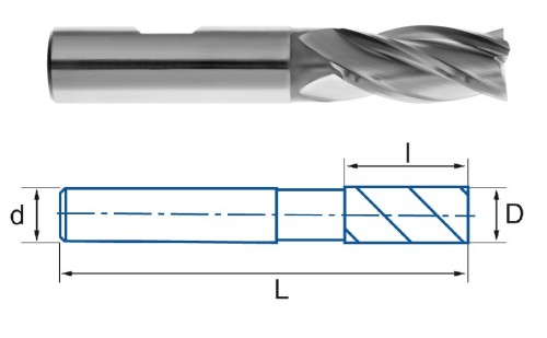 4-6-břité frézy PMX - rovné 30°