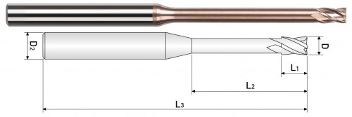 4-BŘITÉ FRÉZY DLOUHÝ KRK DO 55 HRC