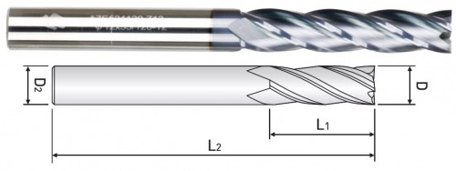 4-BŘITÉ FRÉZY HRC55-DLOUHÝ BŘIT
