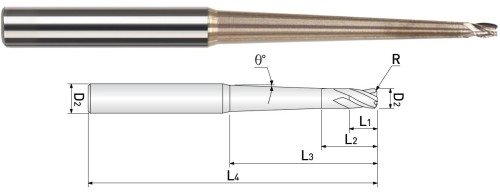 4-BŘITÉ FRÉZY KUŽELOVÝ KRK – RÁDIUSOVÉ!!! DO 55 HRC