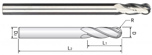 4-BŘITÉ KULOVÉ FRÉZY