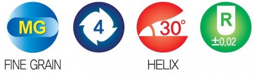 4-BŘITÉ KULOVÉ FRÉZY