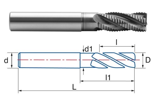 4-BŘITÉ TVRDOKOVOVÉ HRUBOVACÍ FRÉZY 30°