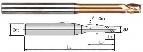 4-břité ROVNÉ MIKROFRÉZY – HRC65