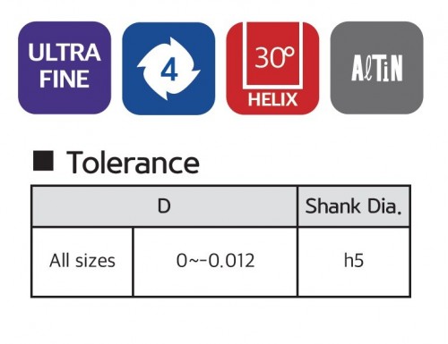 4-břité ROVNÉ MIKROFRÉZY do 70HRC - dlouhý krk