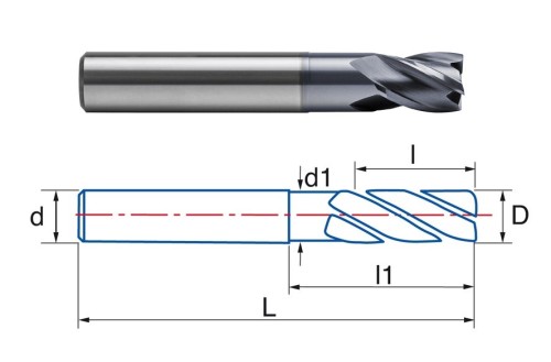 4-břité rádiusové frézy do 70 HRc