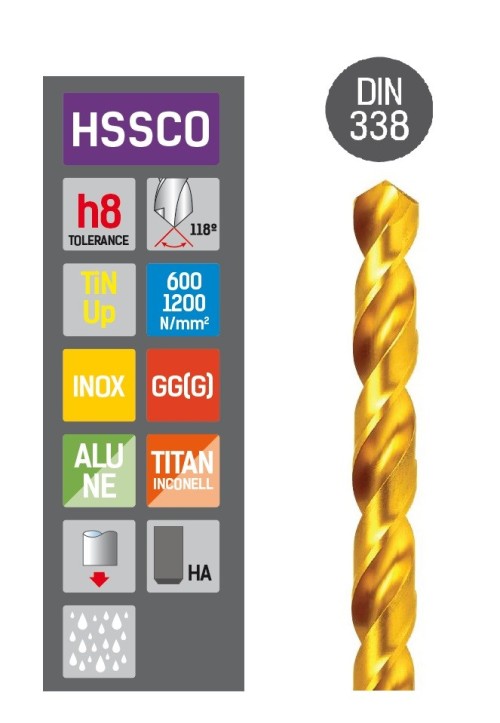 5XD VRTÁKY HSSCo 118° - h8 DIN338