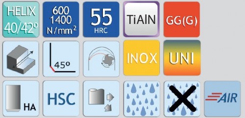 6-BŘITÉ 40°/42° FRÉZY SE SRAŽENÍM 65 HRC-SUPER DOKONČOVACÍ