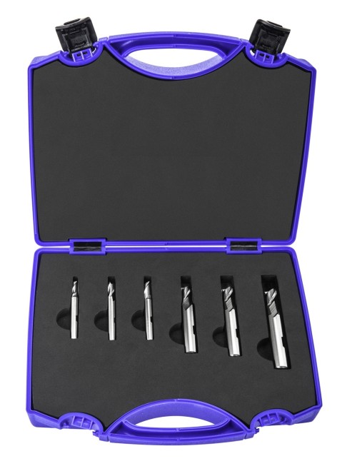 6420 SET 6ks ø4-12 - 2-břité frézy PMX - rovné 30°