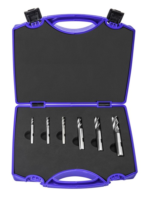 6600 SET 6ks ø4-12 - 4-6-břité frézy PMX - rovné 30°