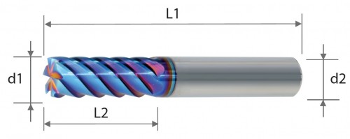6 - 8-břité FRÉZY HRC70 – 45° DOKONČOVACÍ FRÉZY