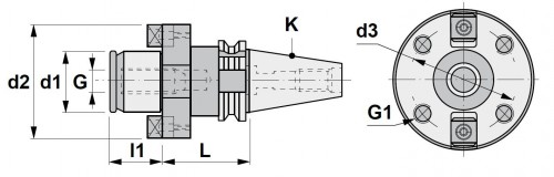 ADAPTÉR PRO NÁSTRČNÉ FRÉZY DIN6357-A