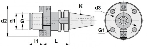ADAPTÉR PRO NÁSTRČNÉ FRÉZY DIN6357-A