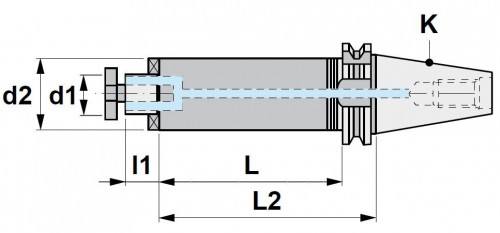 ANTIVIBRAČNÍ UPÍNAČ NÁSTRČNÝCH FRÉZ S CHLAZENÍM - PRO FRÉZY S DRÁŽKOU DIN138