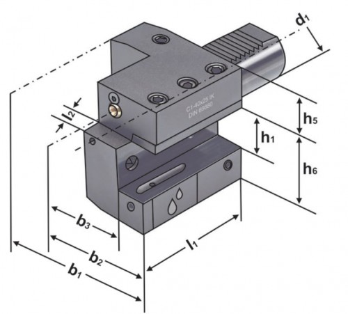 AXIÁLNÍ DRŽÁK TVAR C1-PRAVÝ DIN 69880-VDI S CHLAZENÍM