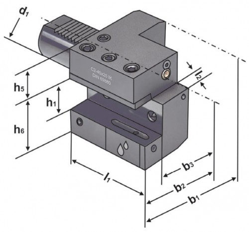 AXIÁLNÍ DRŽÁK TVAR C2-LEVÝ DIN 69880-VDI S CHLAZENÍM
