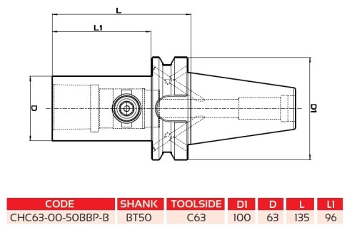 Adaptér s rychloupínací DOUBLE CONTACT BT MAS403BT AD/B polygonální stopkou dle normy ISO 26623