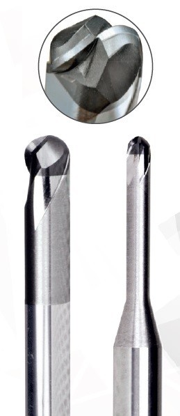 CBN 2-BŘITÉ KULOVÉ MIKROFRÉZY –až do HRC75!!! - 30° FRÉZY