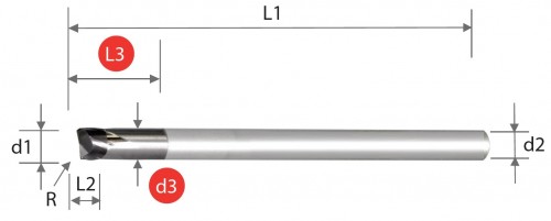 CBN rádiusové 2-břité frézy - 30° frézy až do HRC75!!!!
