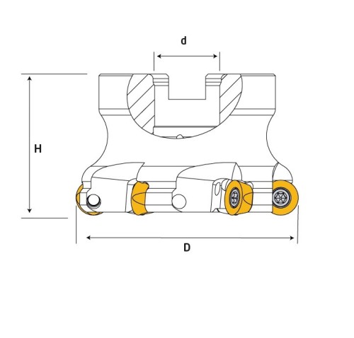 ČELNÍ NÁSTRČNÉ FRÉZY NA KRUHOVÉ DESTIČKY RPMW.. - KOPÍROVACÍ FRÉZY - S CHLAZENÍM