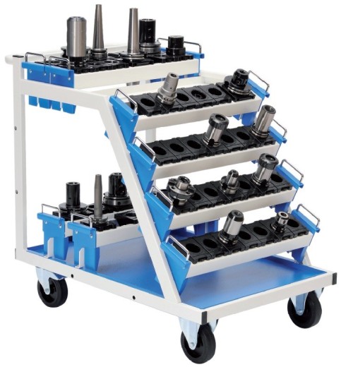 CNC VOZÍK - NEOBSAHUJE DRŽÁKY ANI VLOŽKY SYSTÉM 2 - MAXIMÁLNĚ PRO 8 DRŽÁKŮ - MAXIMÁLNÍ ZATÍŽENÍ 400 KG