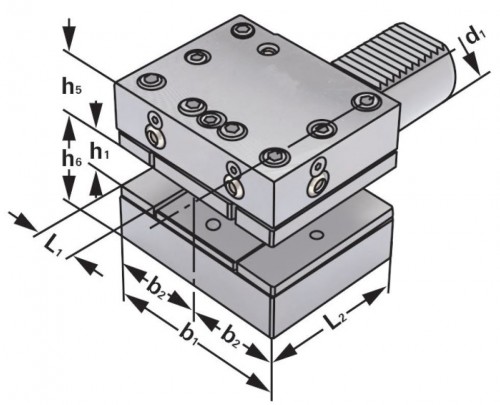ČTYŘHRANÝ DRŽÁK S VÍCE ULOŽENÍMI TVAR D1 DIN69880-VDI