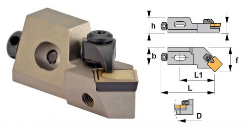 Cartridge CSSPL 45° na destičky SPMR/SPUN.. bez CHLAZENÍ - LEVÉ PROVEDENÍ