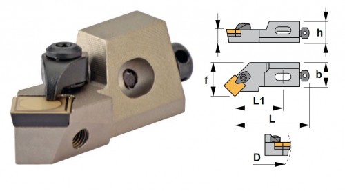 Cartridge CSSPR 45° na destičky SPMR/SPUN.. bez CHLAZENÍ - PRAVÉ PROVEDENÍ