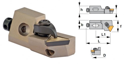Cartridge CTWPL 30° na destičky TPMR/TPUN.. bez CHLAZENÍ - LEVÉ PROVEDENÍ