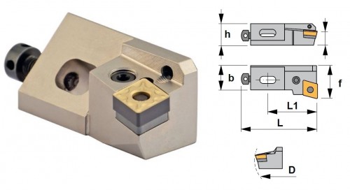 Cartridge PCFNL 90° na destičky CNMG/CNMA/CNMM bez CHLAZENÍ - LEVÉ PROVEDENÍ