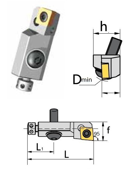 Cartridge SCLCL 95° na destičky CCMT/CCGT/CCGX s CHLAZENÍM - LEVÉ PROVEDENÍ - DELŠÍ
