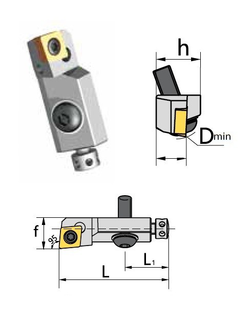 Cartridge SCLCR 95° na destičky CCMT/CCGT/CCGX s CHLAZENÍM - PRAVÉ PROVEDENÍ - DELŠÍ