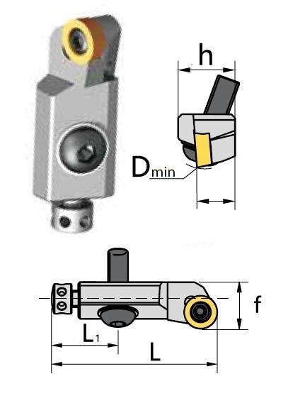 Cartridge SRSCL 0° na destičky RCMT/RCMX/RCGT bez CHLAZENÍ - LEVÉ PROVEDENÍ