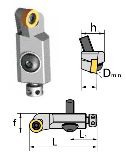 Cartridge SRSCR 0° na destičky RCMT/RCMX/RCGT bez CHLAZENÍ - PRAVÉ PROVEDENÍ