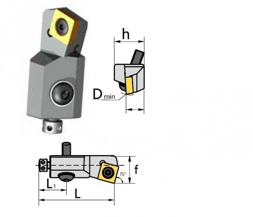 Cartridge SSKCL 75° na destičky SCMT/SCGT/SCGX bez CHLAZENÍ - LEVÉ PROVEDENÍ