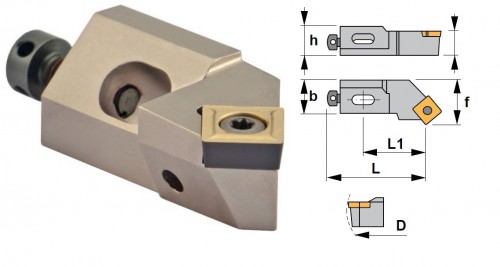 Cartridge SSSCL 45° na destičky SCMT/SCGT/SCGX bez CHLAZENÍ - LEVÉ PROVEDENÍ