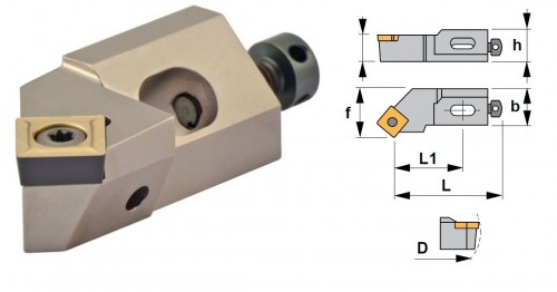 Cartridge SSSCR 45° na destičky SCMT/SCGT/SCGX bez CHLAZENÍ - PRAVÉ PROVEDENÍ