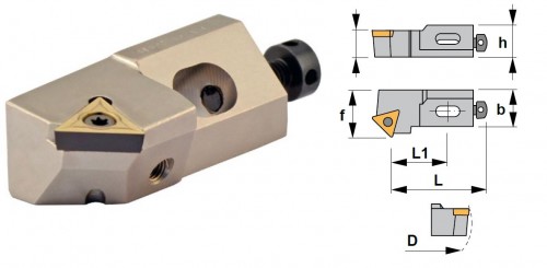 Cartridge STSCR 45° na destičky TCMT/TCGT/TCGX bez CHLAZENÍ - PRAVÉ PROVEDENÍ