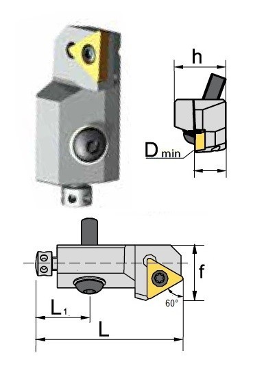 Cartridge STTCL 60° na destičky TCMT/TCGT/TCGX bez CHLAZENÍ - LEVÉ PROVEDENÍ