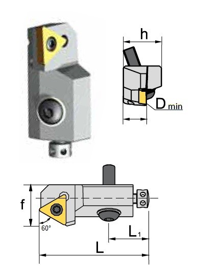 Cartridge STTCR 60° na destičky TCMT/TCGT/TCGX bez CHLAZENÍ - PRAVÉ PROVEDENÍ