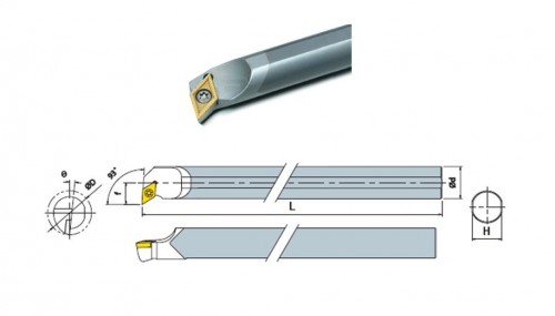 Celokarbidové nože SDUCR 93° na destičky DCMT/DCG.. - PRAVÉ PROVEDENÍ