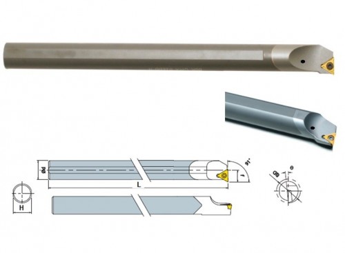Celokarbidové nože STFPL 91° na destičky TPGT.. S CHLAZENÍM - LEVÉ PROVEDENÍ