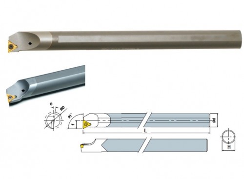 Celokarbidové nože STFPR 91° na destičky TPGT.. S CHLAZENÍM - PRAVÉ PROVEDENÍ