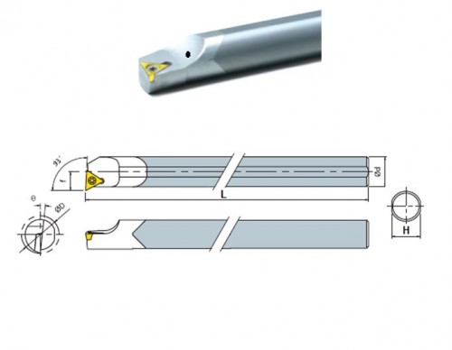 Celokarbidové nože STUBR 93° na destičky TBGT.. S CHLAZENÍM - PRAVÉ PROVEDENÍ