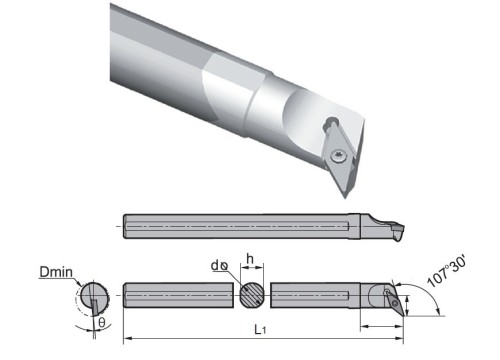 Celokarbidové nože SVQCL 107,5° na destičky VCGT/VCGX.. - LEVÉ PROVEDENÍ