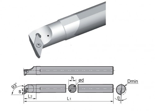 Celokarbidové nože SVUCR 93° na destičky VCGT/VCGX.. S CHLAZENÍM - PRAVÉ PROVEDENÍ