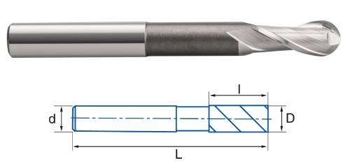 DLOUHÉ KULOVÉ FRÉZY HSSE 8% Co - 30°