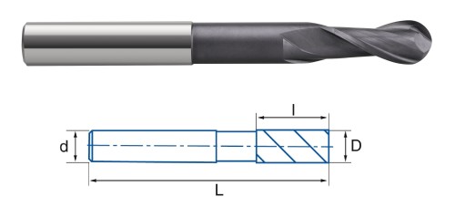 DLOUHÉ KULOVÉ FRÉZY HSSE 8% Co + TIALSIN - 30°