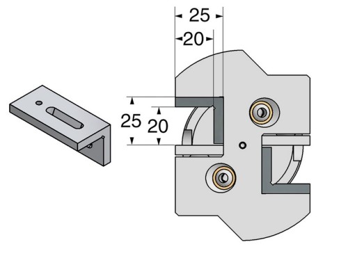 DRŽÁK PRO 2 NOŽE HSK-T ISO12164-3 S CHLAZENÍM
