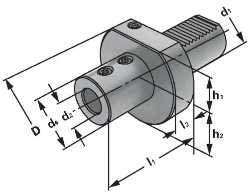 DRŽÁK PRO VRTÁKY S VBD TVAR E1 DIN 69880